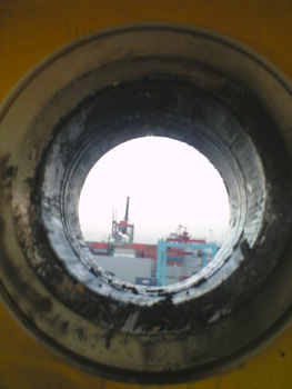 Reparatur Krananlage Containerschiff